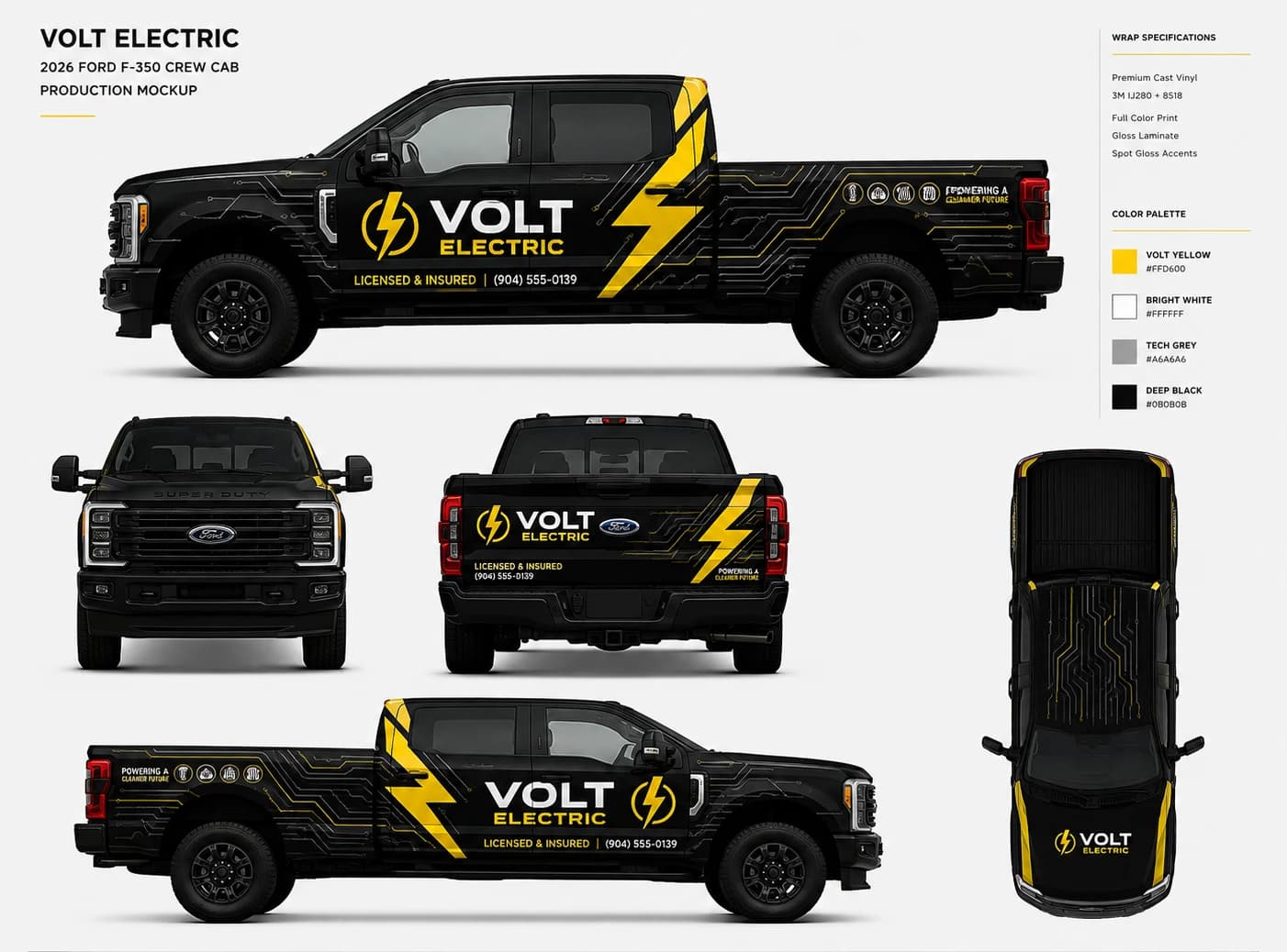 Volt Electric fleet production mockup sheet