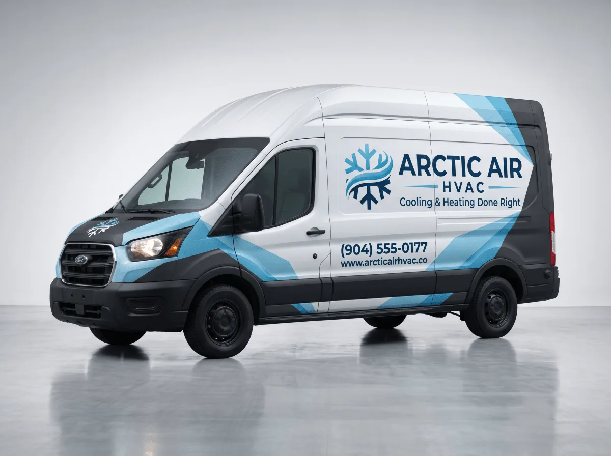 Arctic Air HVAC branded commercial service van