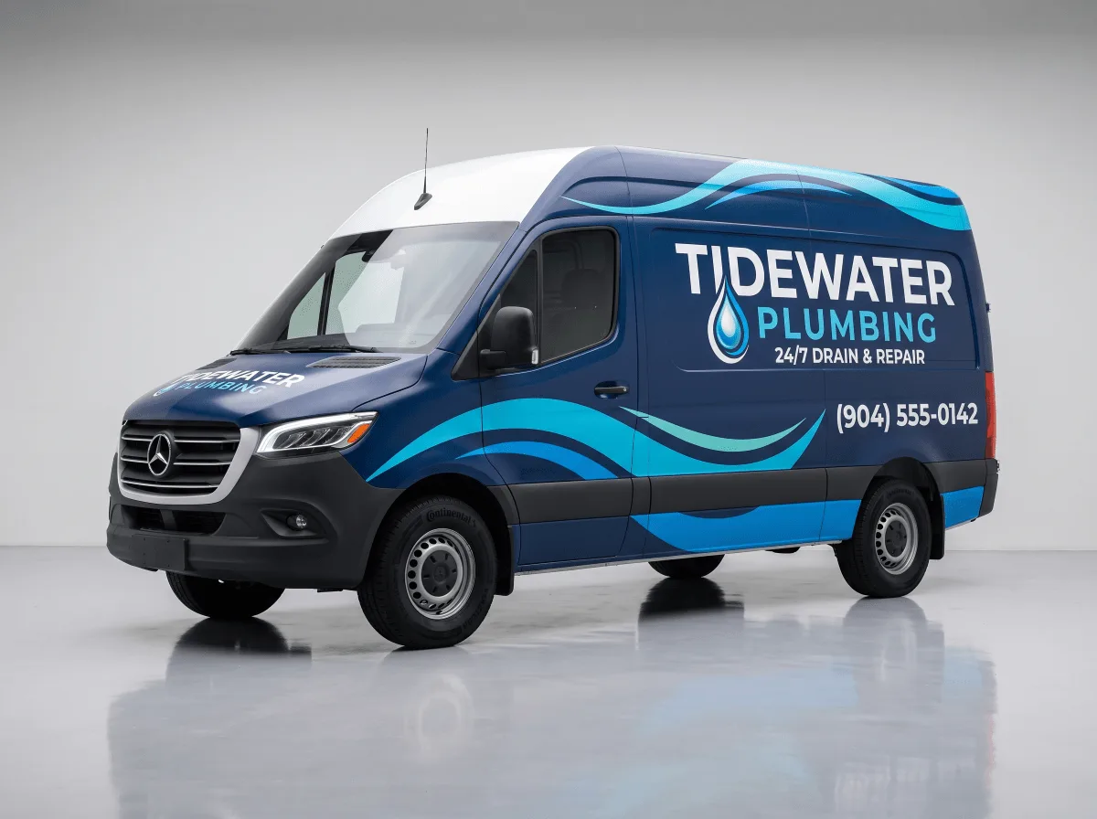 Tidewater Plumbing branded Mercedes-Benz Sprinter service van
